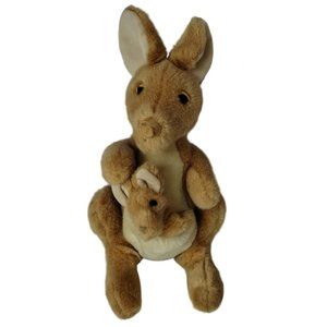 Carousel By Guy Kangaroo Mom & Baby Joey Plush Stuffed Animal Vintage 1983 15"